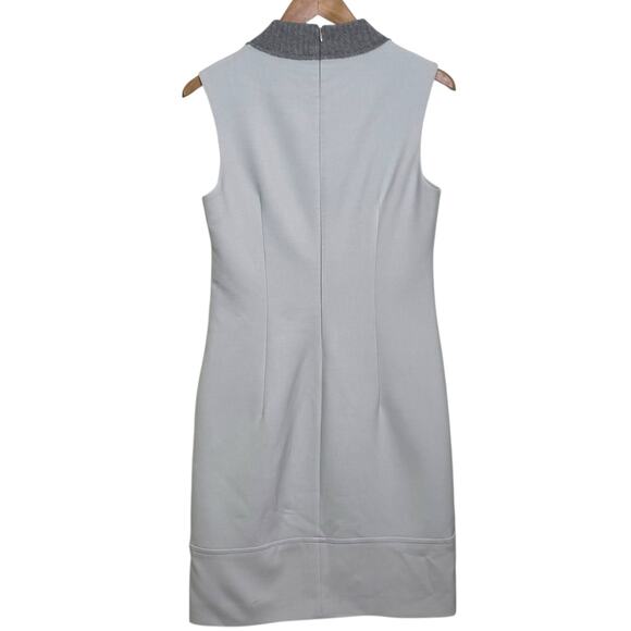 Peserico Made in Italy Size 42 US 6 Gray Knit Collar Sleeveless Shift Dress - Picture 5 of 7